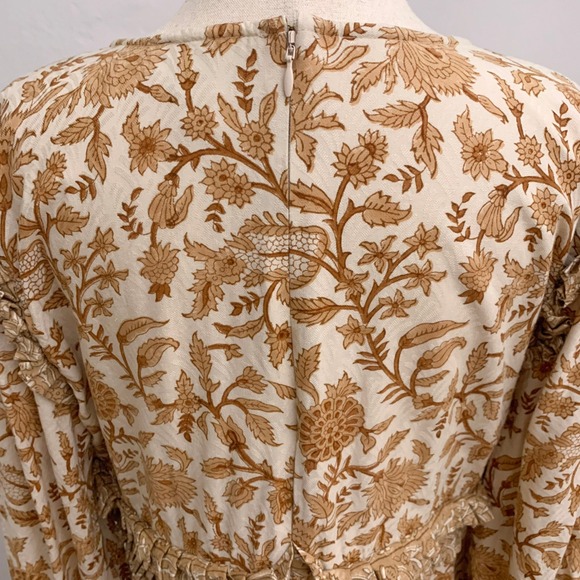 Cleobella Victoria Faux Wrap Floral Brown Dress Size XL - Picture 7 of 15